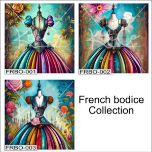 French Vintage inspired dress bodice, PNG Files